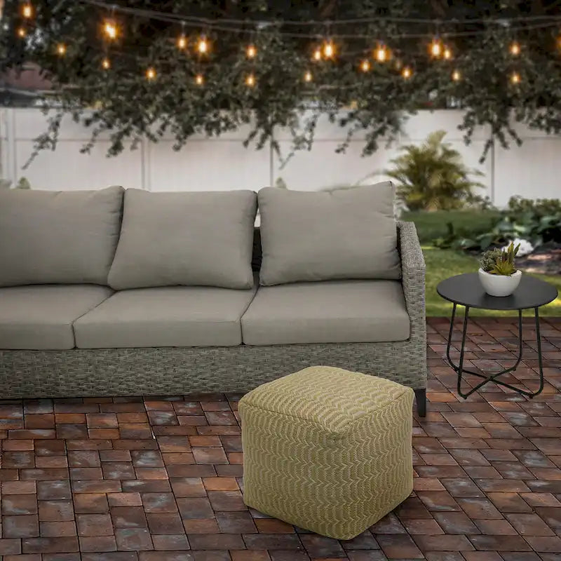 Sand Hand-Woven Pouf Ottoman, 16 in – 1 Person