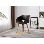 Black Faux Leather Accent Chair, Single Seat - 24"H x 15"W x 21"D