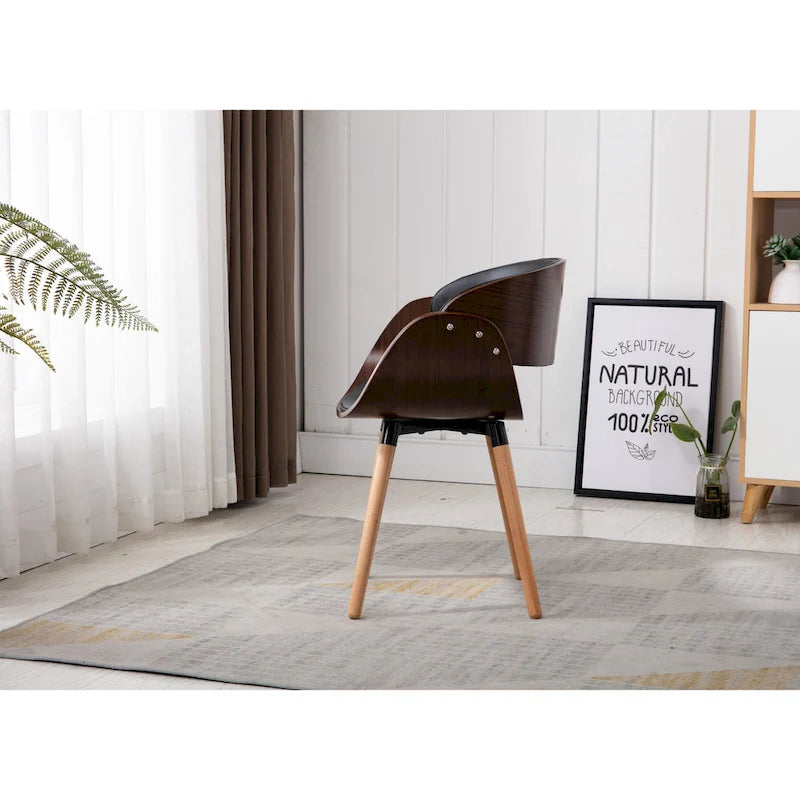Black Faux Leather Accent Chair, Single Seat - 24"H x 15"W x 21"D