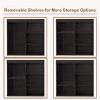 Gray Wash / Rustic Brown / White / Espresso Shoe Storage Bench with Padded Seat, 9 Cubbies, Seats 2