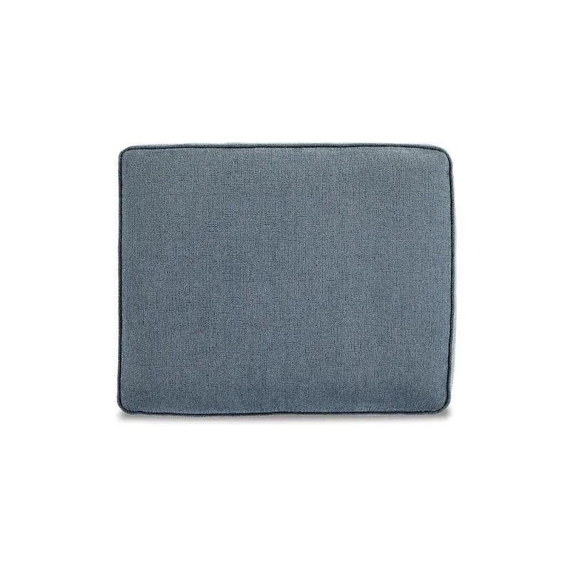 Crosshatch Ottoman, Blue/Beige, 1-Seat, 30"W × 24"D × 20"H