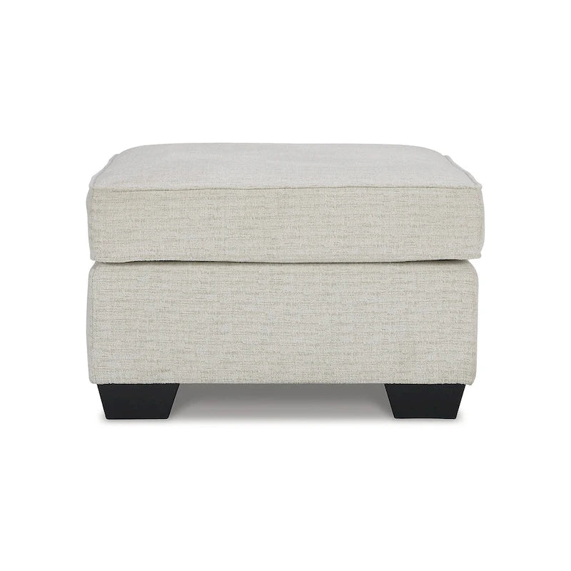 Crosshatch Ottoman, Blue/Beige, 1-Seat, 30"W × 24"D × 20"H