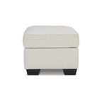 Crosshatch Ottoman, Blue/Beige, 1-Seat, 30"W × 24"D × 20"H
