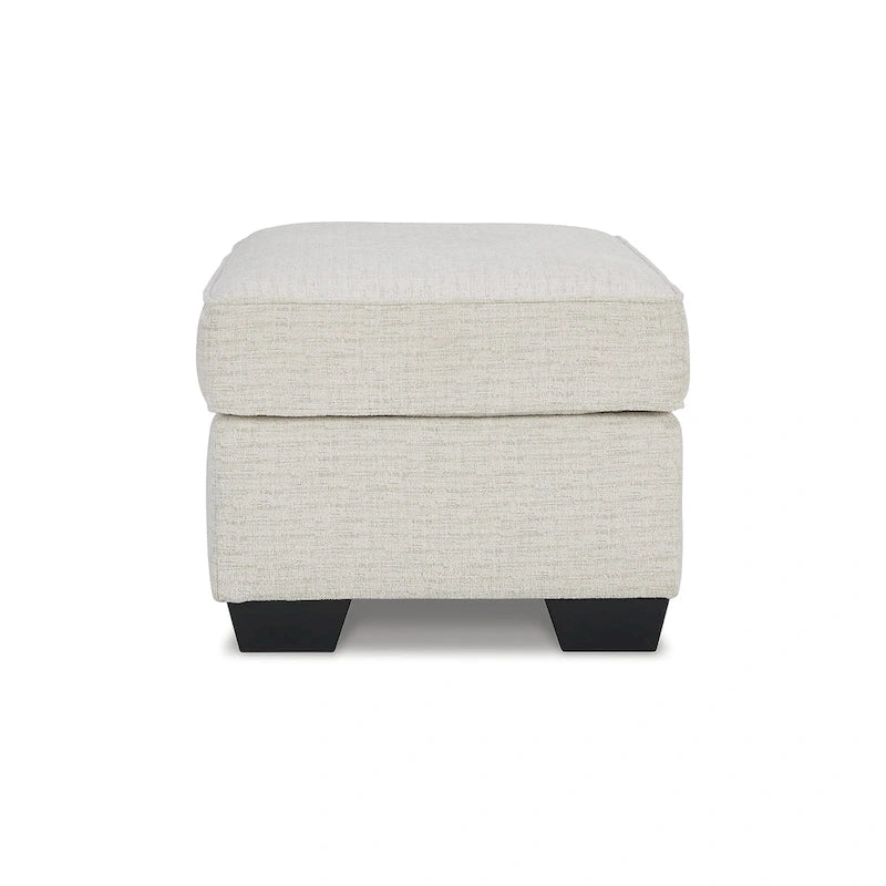 Crosshatch Ottoman, Blue/Beige, 1-Seat, 30"W × 24"D × 20"H