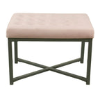 Silver / Black / Pink / Deep Pink Velvet Tufted Ottoman – Single Seat