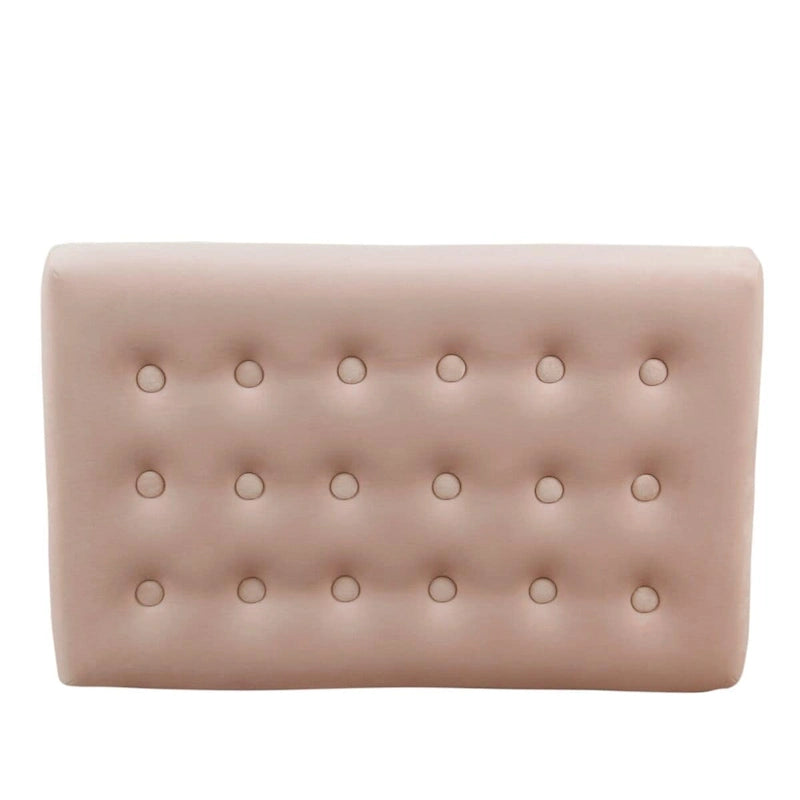 Silver / Black / Pink / Deep Pink Velvet Tufted Ottoman – Single Seat