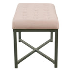 Silver / Black / Pink / Deep Pink Velvet Tufted Ottoman – Single Seat