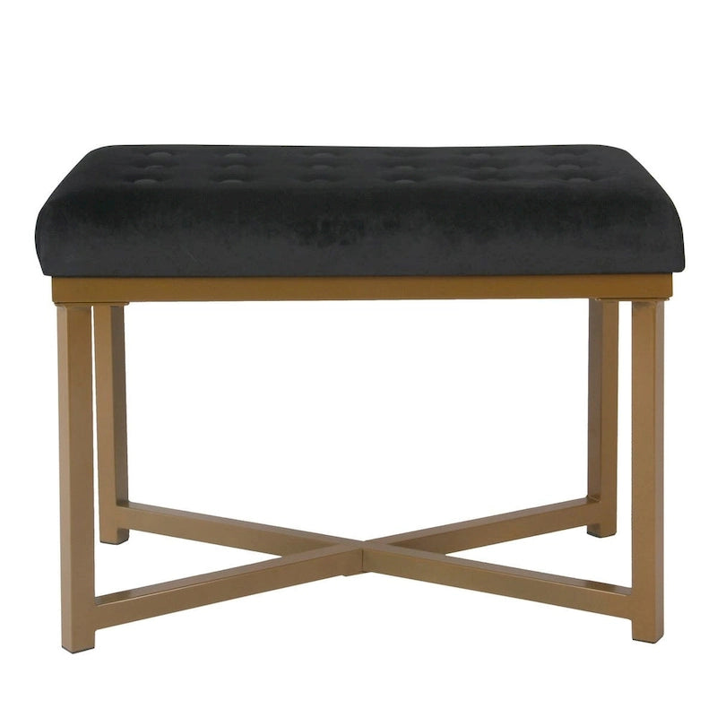 Silver / Black / Pink / Deep Pink Velvet Tufted Ottoman – Single Seat