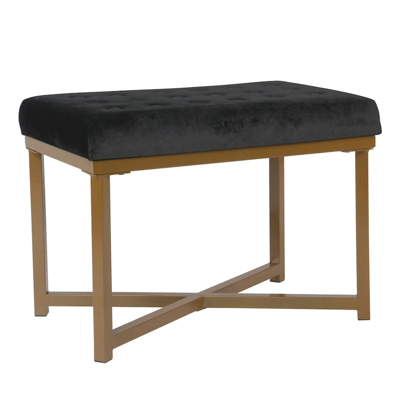 Silver / Black / Pink / Deep Pink Velvet Tufted Ottoman – Single Seat