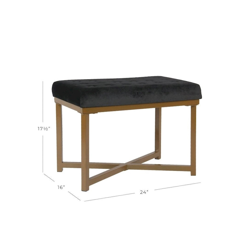 Silver / Black / Pink / Deep Pink Velvet Tufted Ottoman – Single Seat