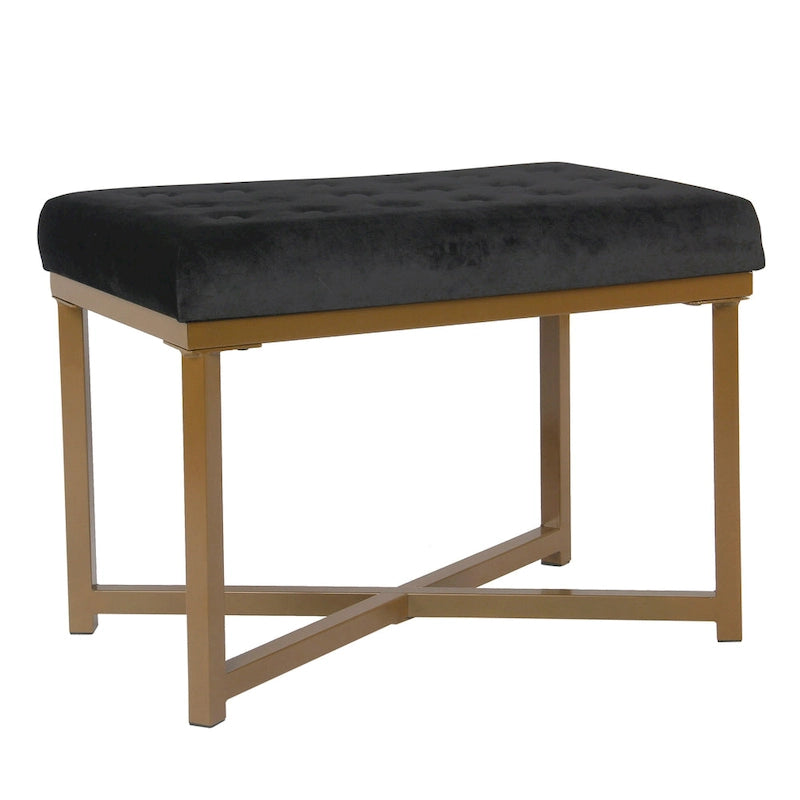 Silver / Black / Pink / Deep Pink Velvet Tufted Ottoman – Single Seat