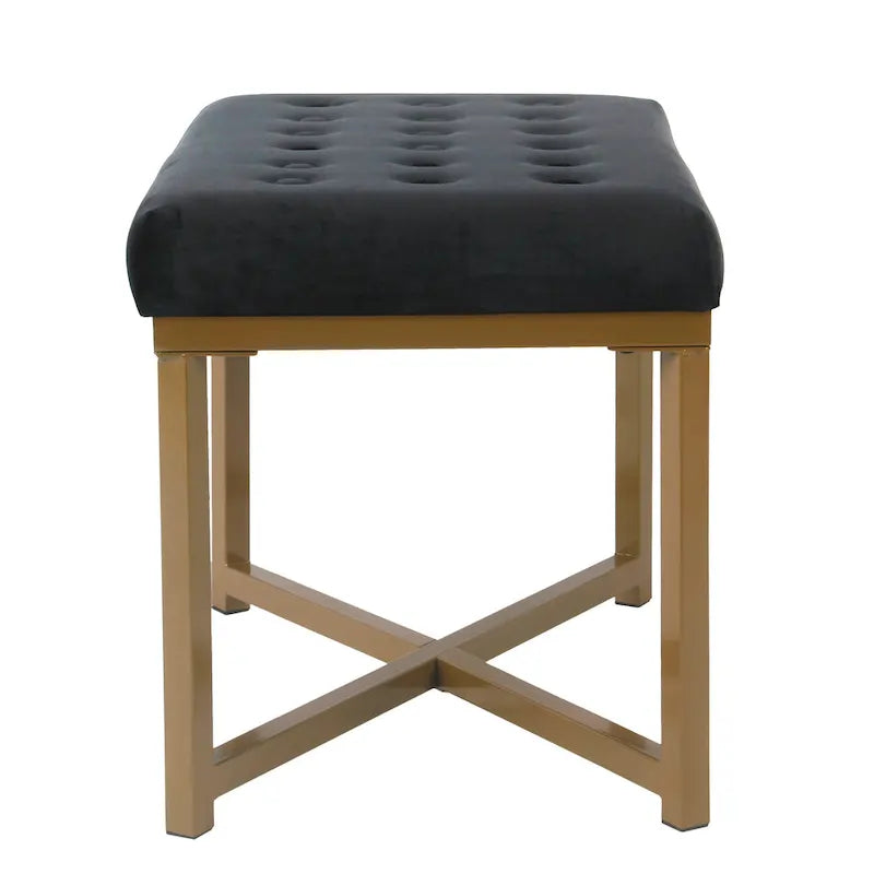 Silver / Black / Pink / Deep Pink Velvet Tufted Ottoman – Single Seat