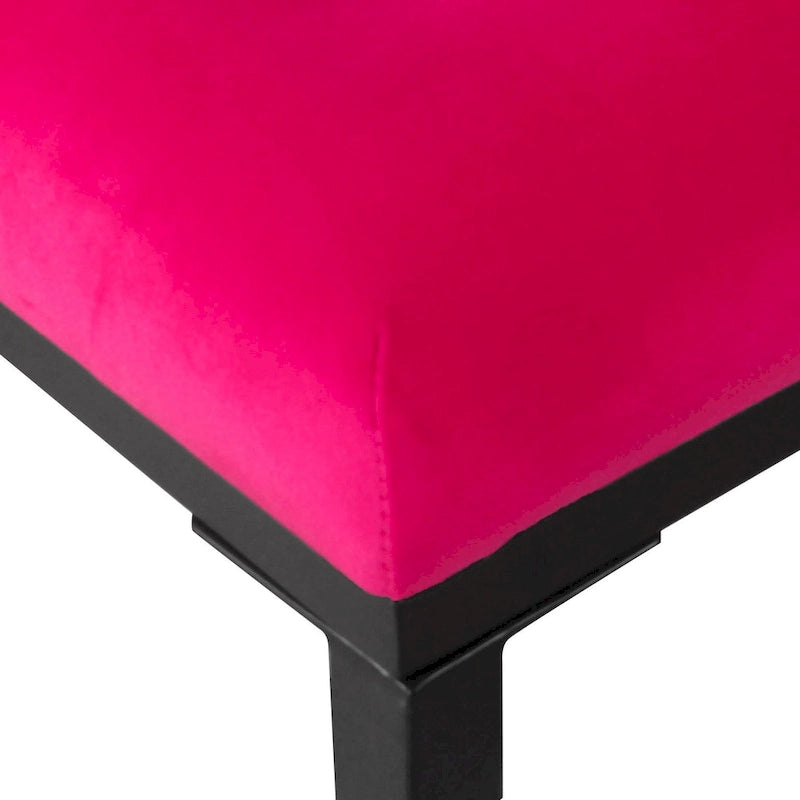 Silver / Black / Pink / Deep Pink Velvet Tufted Ottoman – Single Seat