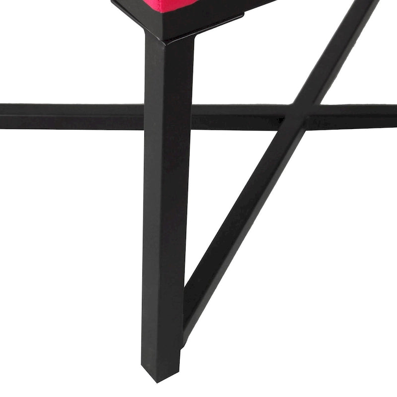 Silver / Black / Pink / Deep Pink Velvet Tufted Ottoman – Single Seat