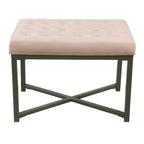 Silver / Black / Pink / Deep Pink Velvet Tufted Ottoman – Single Seat