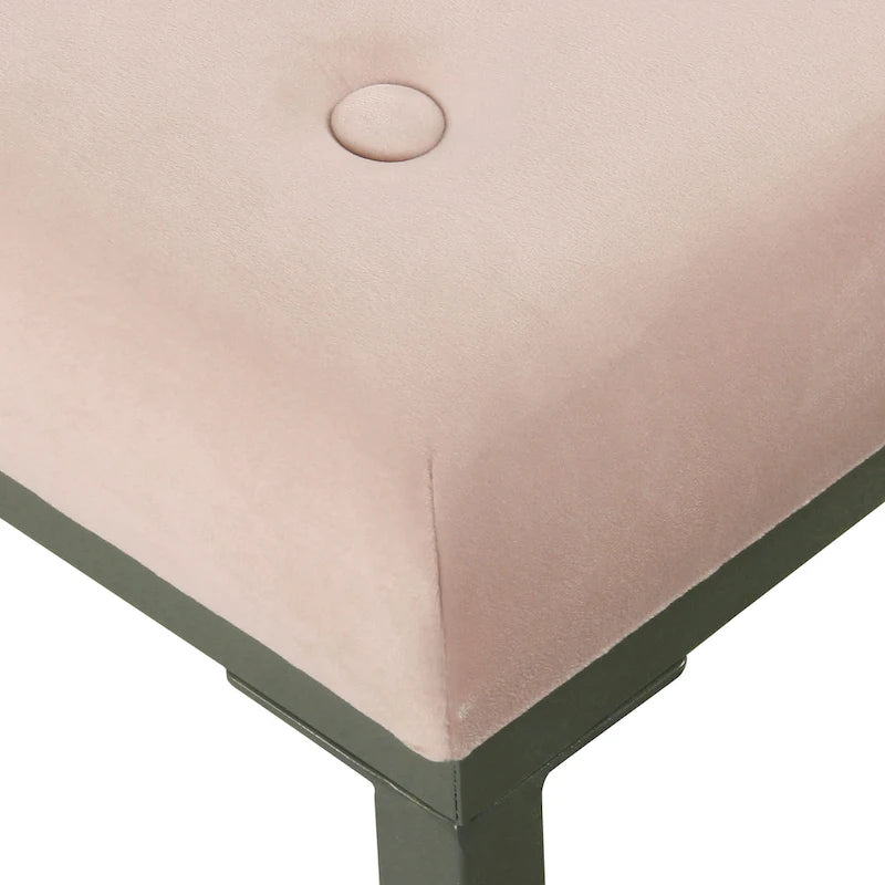 Silver / Black / Pink / Deep Pink Velvet Tufted Ottoman – Single Seat