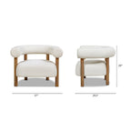 Ivory White Boucle Barrel Accent Chair – Single / Set of 2