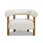Ivory White Boucle Barrel Accent Chair – Single / Set of 2
