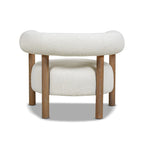 Ivory White Boucle Barrel Accent Chair – Single / Set of 2