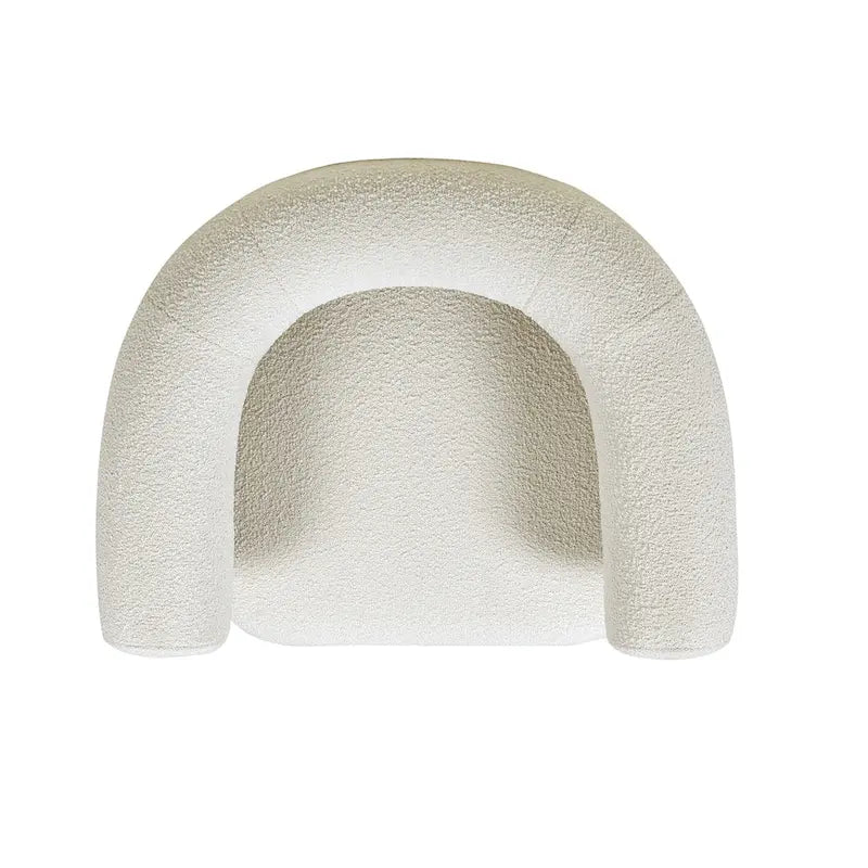 Ivory White Boucle Barrel Accent Chair – Single / Set of 2