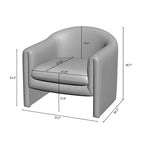 Boucle Upholstered Barrel Accent Chair, 31.2"W, Single Seat, Solid Wood Frame