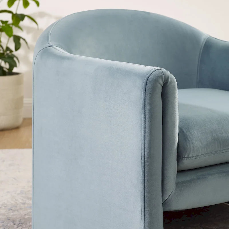 Boucle Upholstered Barrel Accent Chair, 31.2"W, Single Seat, Solid Wood Frame