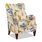 Beige Floral / Sky Neutral Beige Accent Arm Chair – Single Seat