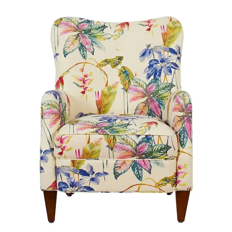 Beige Floral / Sky Neutral Beige Accent Arm Chair – Single Seat