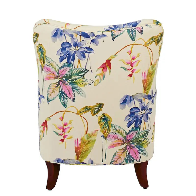 Beige Floral / Sky Neutral Beige Accent Arm Chair – Single Seat