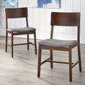 Grey / Light Blue Mid-Century Solid Wood Dining Chair, Set of 2