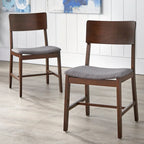 Grey / Light Blue Mid-Century Solid Wood Dining Chair, Set of 2