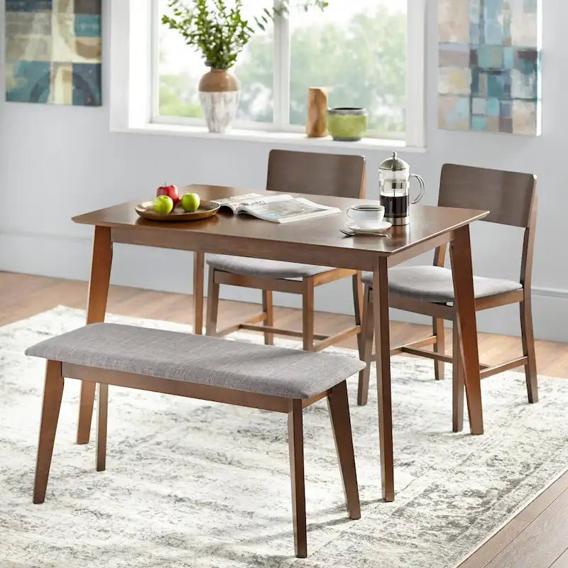 Grey / Light Blue Mid-Century Solid Wood Dining Chair, Set of 2