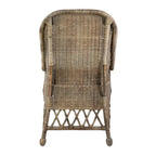 White / Grey Armless Rattan Dining Chair with Cushion – Seats 1