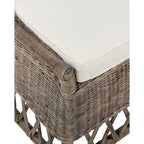 White / Grey Armless Rattan Dining Chair with Cushion – Seats 1