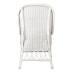 White / Grey Armless Rattan Dining Chair with Cushion – Seats 1