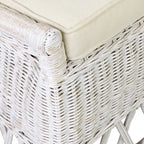 White / Grey Armless Rattan Dining Chair with Cushion – Seats 1