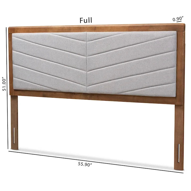 Light Grey Chevron Tufted Upholstered Headboard – Single