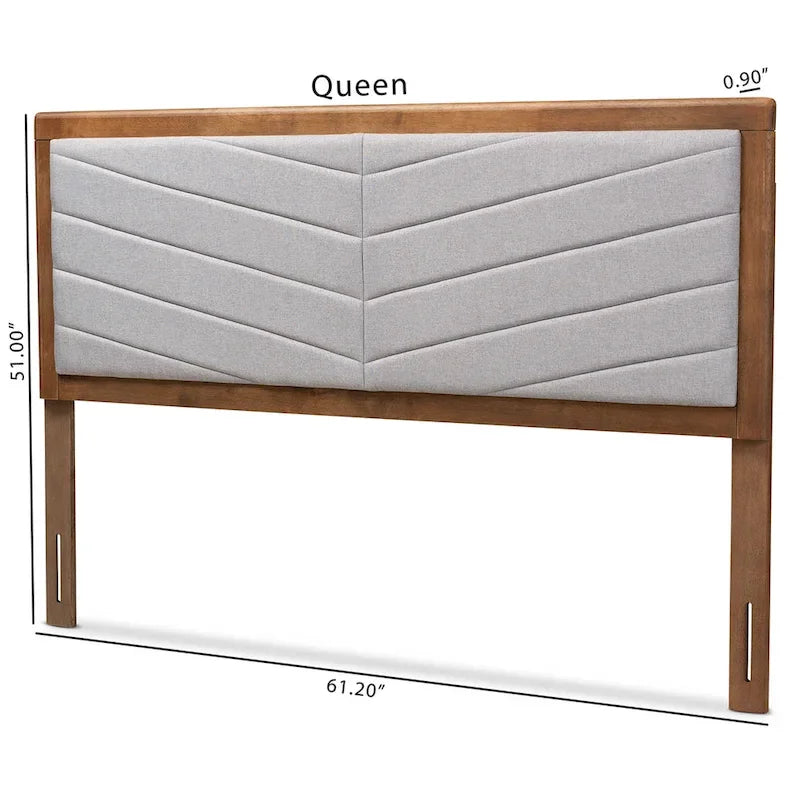 Light Grey Chevron Tufted Upholstered Headboard – Single