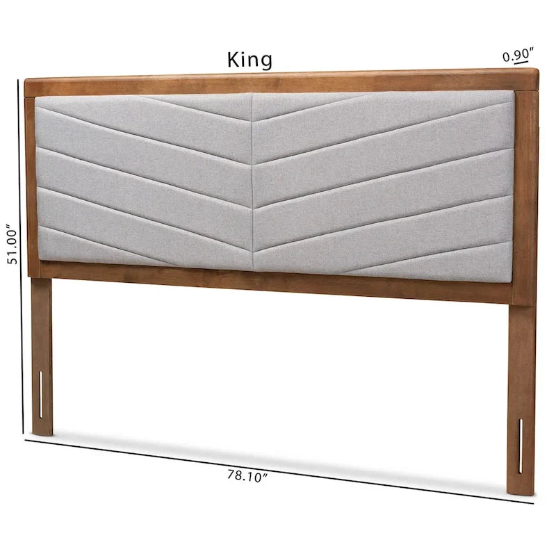 Light Grey Chevron Tufted Upholstered Headboard – Single