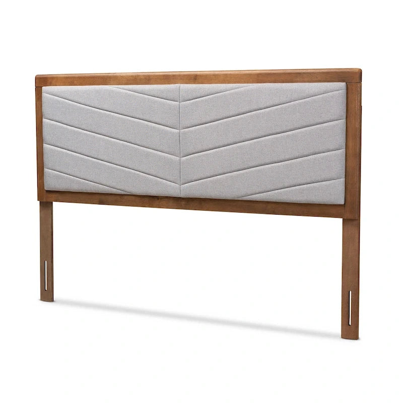 Light Grey Chevron Tufted Upholstered Headboard – Single