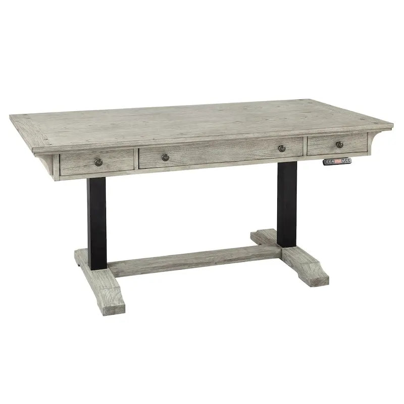 Antique White Lift Adjustable Desk, Single User