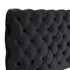 Black Velvet Button Tufted Bed Frame – King/Queen