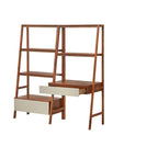 Walnut/Grey Nordic Ladder Desk & Bookshelf Set, 2-Piece