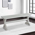 Antique White Backless Dining Bench, Farmhouse Style, Seats 2
