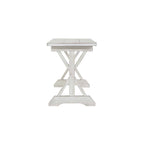 Antique White Backless Dining Bench, Farmhouse Style, Seats 2