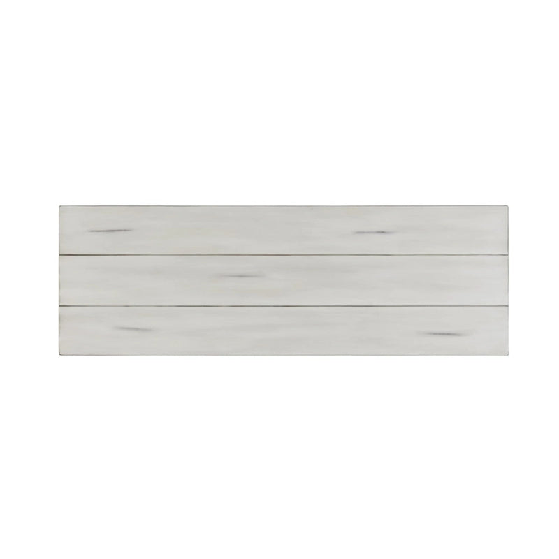 Antique White Backless Dining Bench, Farmhouse Style, Seats 2