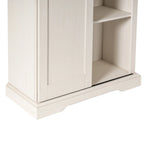 White / Graywash / Black Farmhouse Sliding Barn Door Storage Cabinet, 6-Shelf, Single Assembly