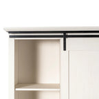 White / Graywash / Black Farmhouse Sliding Barn Door Storage Cabinet, 6-Shelf, Single Assembly