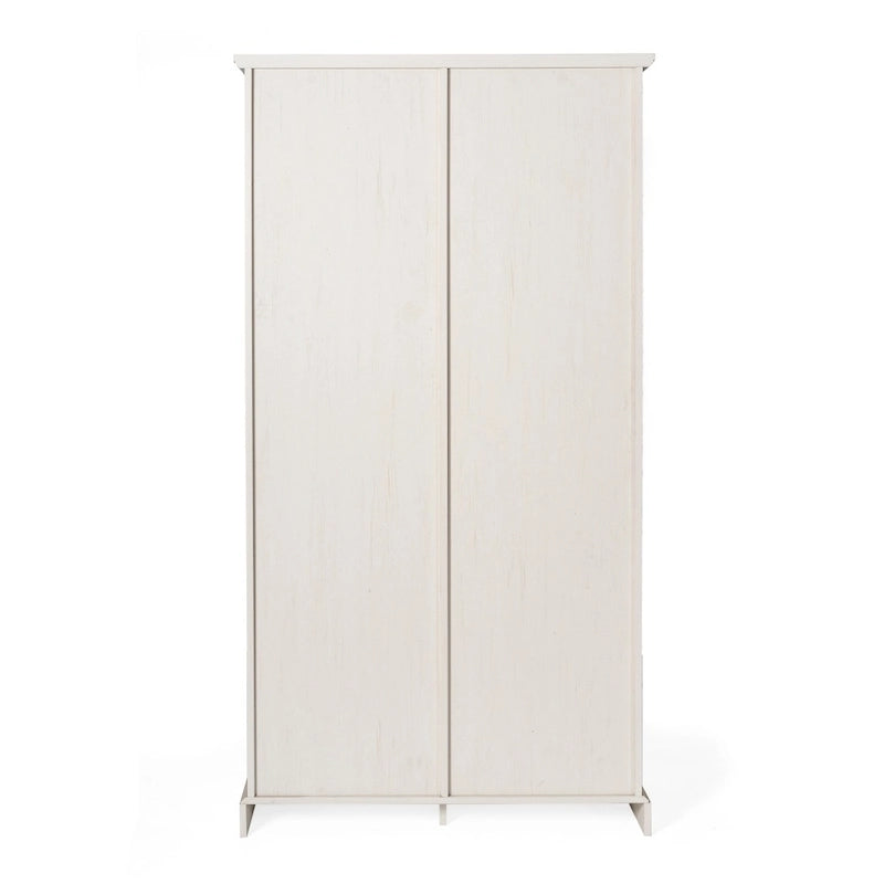 White / Graywash / Black Farmhouse Sliding Barn Door Storage Cabinet, 6-Shelf, Single Assembly