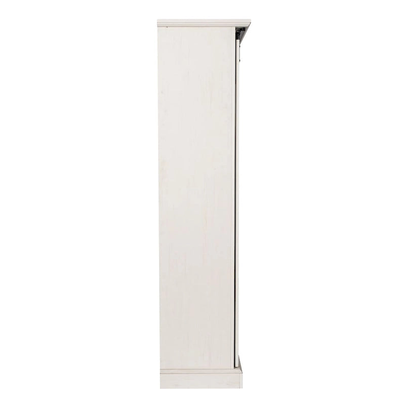 White / Graywash / Black Farmhouse Sliding Barn Door Storage Cabinet, 6-Shelf, Single Assembly